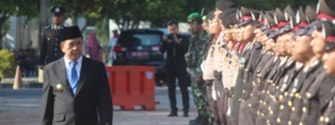 Upacara Hari Bhayangkara Ke 73 Polres Bangka tengah Gelar Pasukan di Pusat Masyarakat Koba