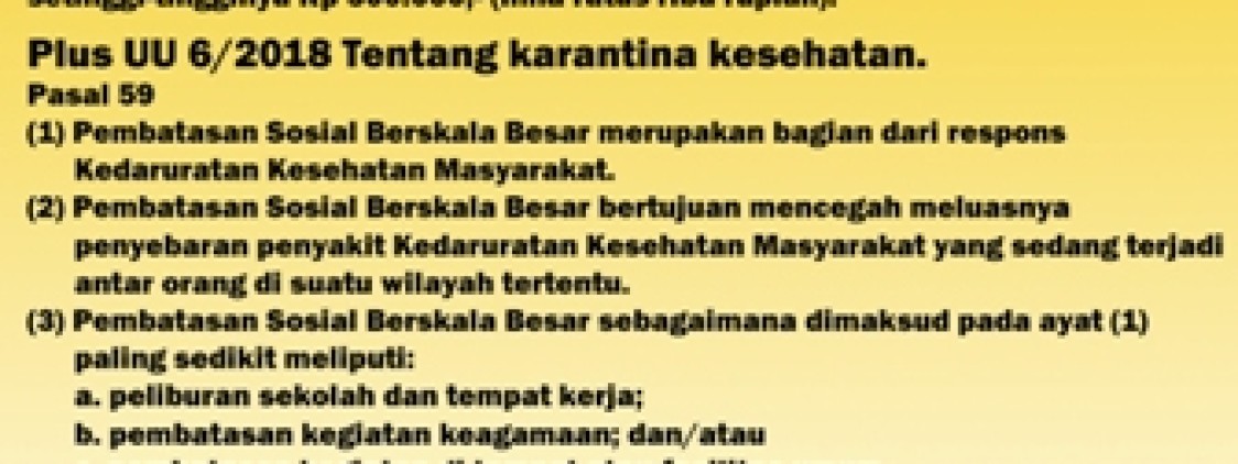 Polres Bangka tengah Sosialisasikan Ketentuan Pidana Pada Situasi Wabah Penyakit