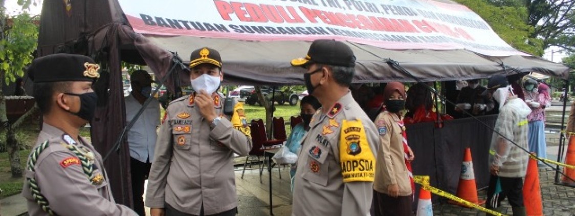 Kapolda Kep Babel Pantau Pelaksanaan Dapur Lapangan TNI POLRI Kabupaten Bangka tengah