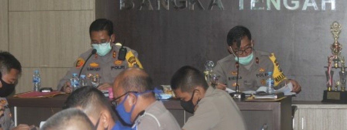 Kapolres Bangka tengah Ikuti Raker TW 1 Polda kep. Babel Dengan Video Converence