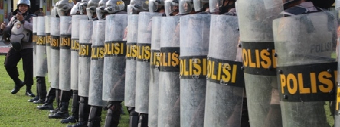 Jelang pilkada 2020, polres bangka tengah gelar latihan dalmas