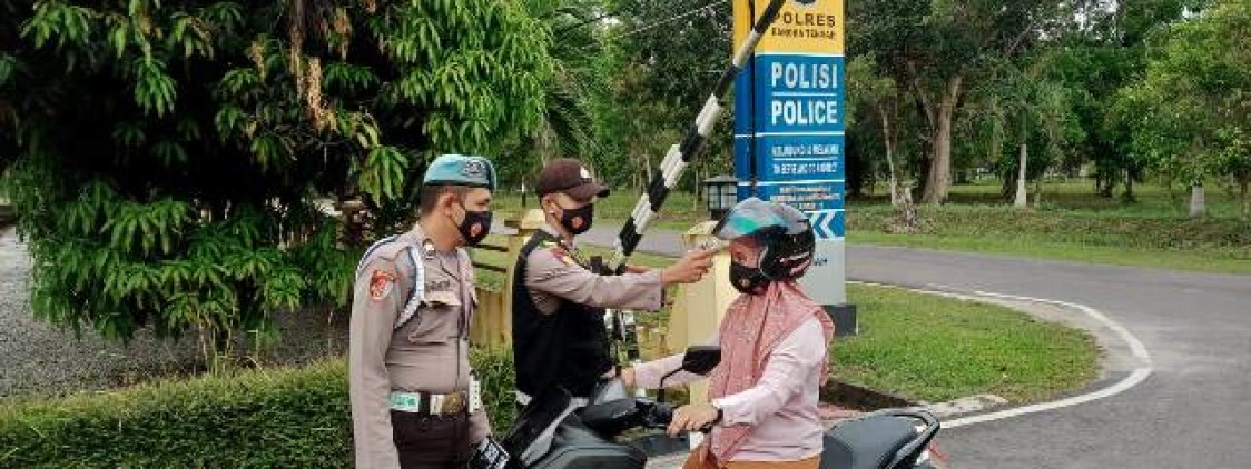 Masuk Mako Polres Bangka tengah, Wajib Kenakan Masker