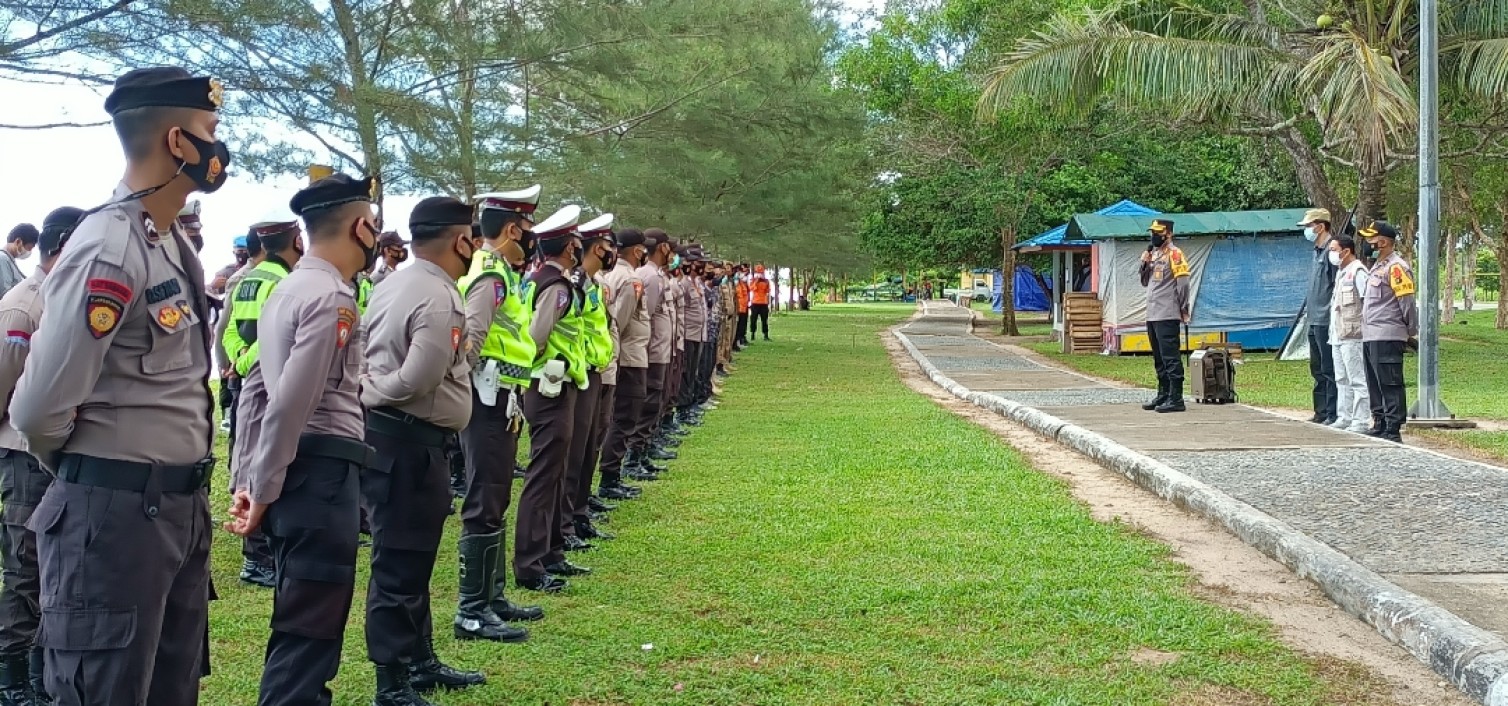 Polres bangka tengah bersama tim gabungan melaksanakan pemantauan tempat-tempat wisata di kab. Bangka tengah.