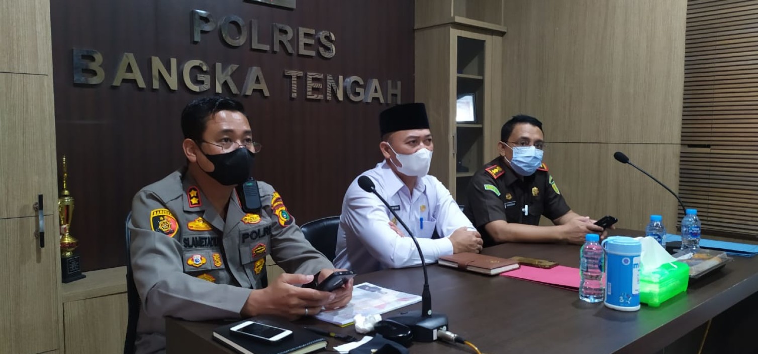 Kapolres Bateng bersama Forkompimda hadiri Kegiatan Vicon Kapolda Babel
