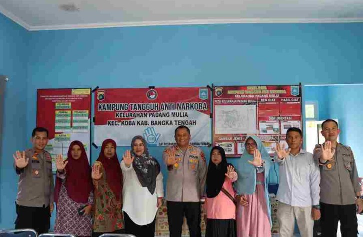 Kelurahan Padang Muliya Kec. Koba dicanangkan jadi kampung tangguh anti narkoba.
