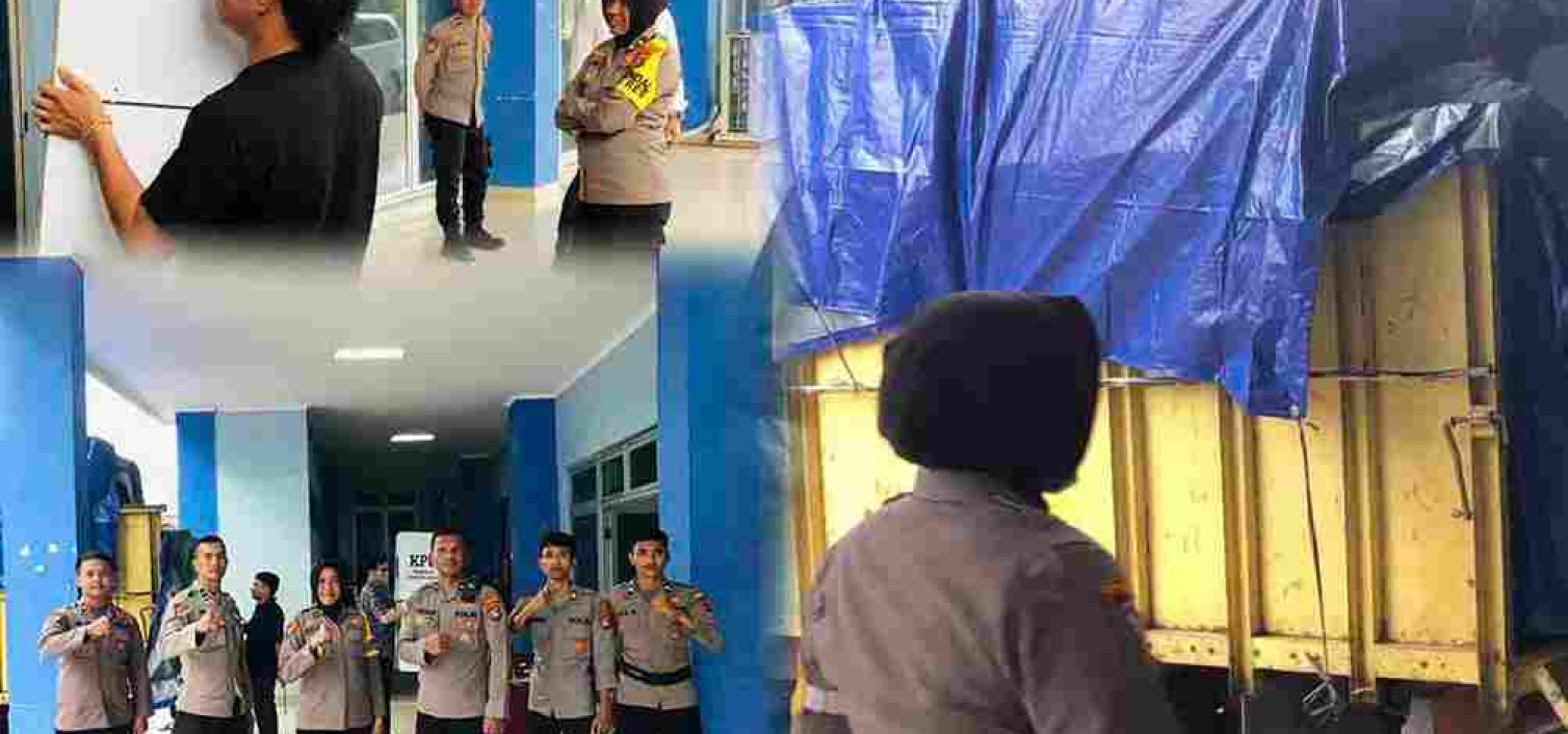 Polres Bangka Tengah Kawal dan backup pengamanan pemindahan logistik pemilu 2024