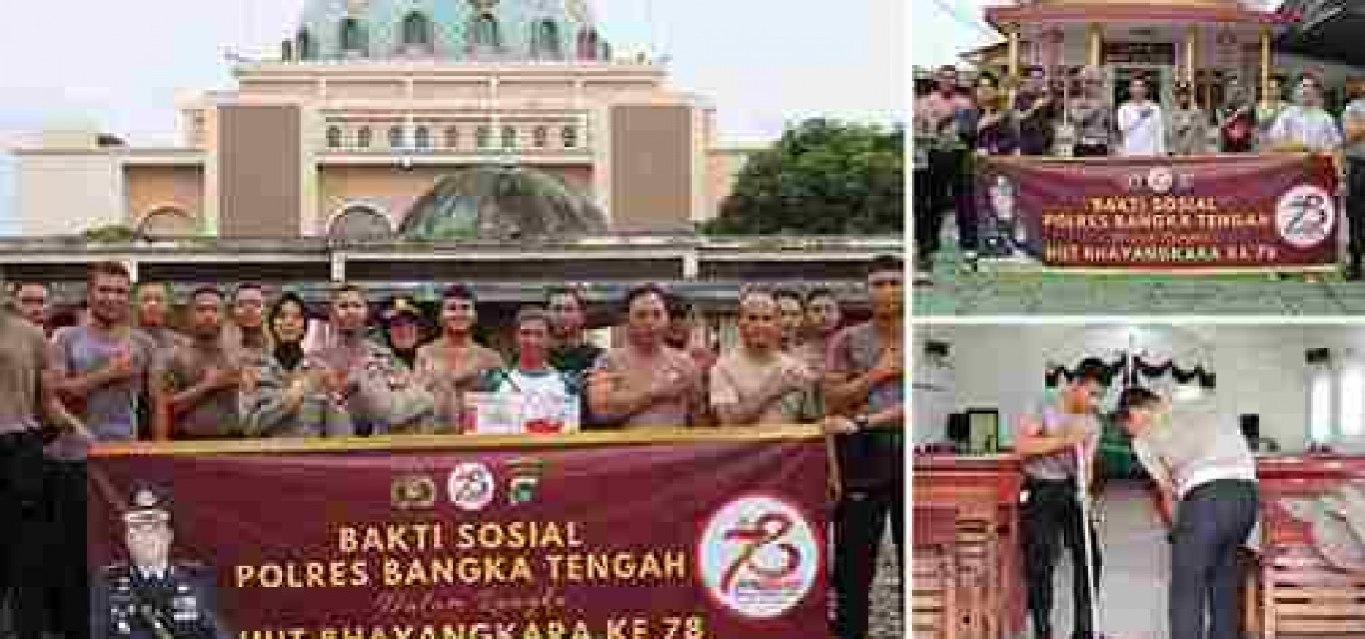 SAMBUT HUT BHAYANGKARA KE 78, POLRES BANGKA TENGAH BERIKAN BAKTI SOSIAL PADA MASYARAKAT