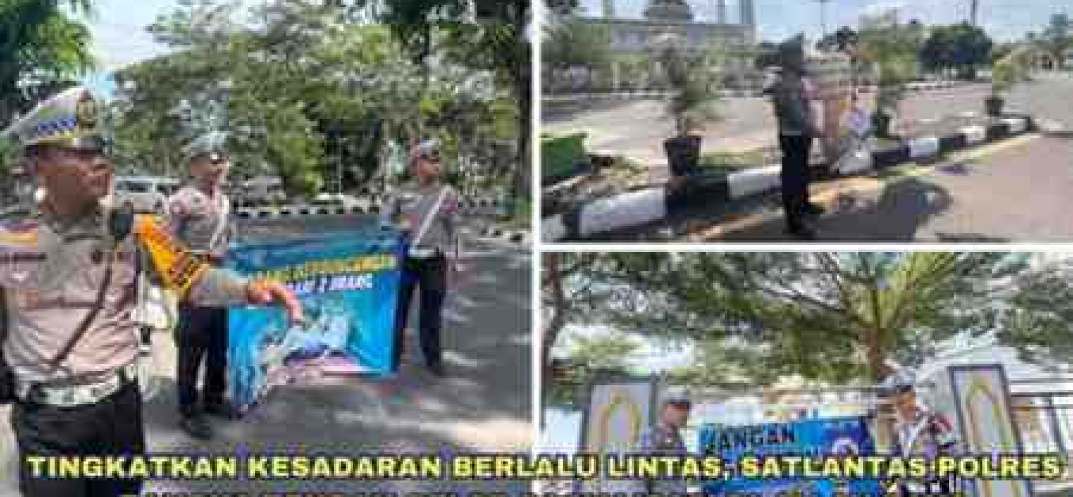 TINGKATKAN KESADARAN BERLALU LINTAS, SATLANTAS POLRES BANGKA TENGAH GELAR SOSIALISASI DI JALAN RAYA