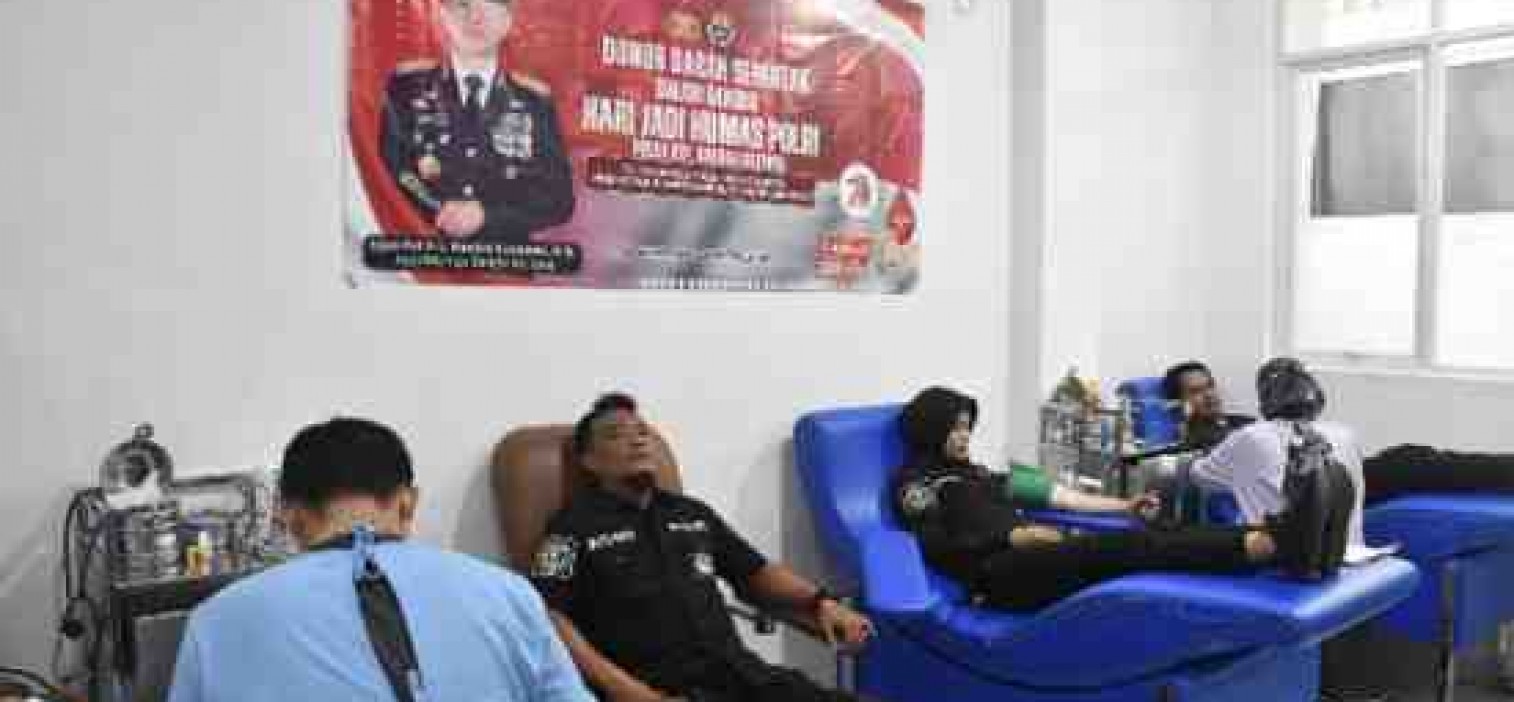 Jelang HUT ke-73 Tahun Divisi Humas Polri, Humas Polda Babel Gelar Aksi Donor Darah