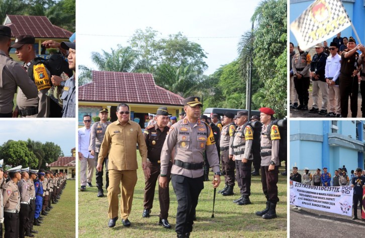 Kapolres Bangka Tengah Pimpin Apel Pergeseran Pasukan PAM Pilkada 2024 dan Pelepasan Distribusi Kotak Suara