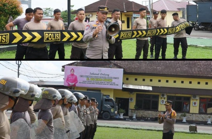 Latihan Kerangka Dalmas Polres Bangka Tengah Tingkatkan Kesiapan Pengendalian Massa