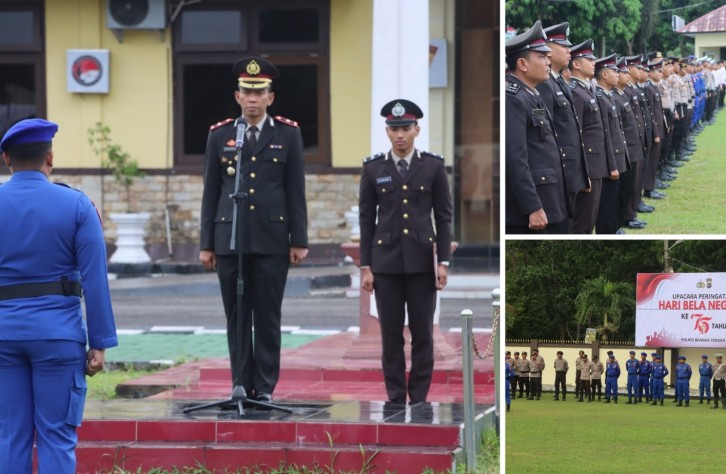 POLRES BANGKA TENGAH GELAR UPACARA PERINGATAN HARI BELA NEGARA KE-76