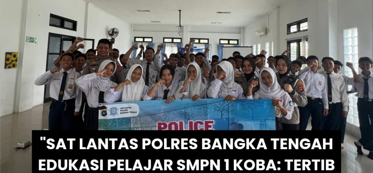 Sat Lantas Polres Bangka Tengah Gelar Sosialisasi Keselamatan Lalu Lintas di SMPN 1 Koba