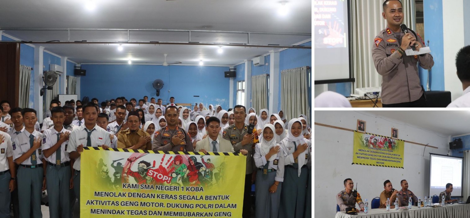 Kapolres Bangka Tengah Gelar Sosialisasi Tolak Geng Motor di SMAN 1 Koba