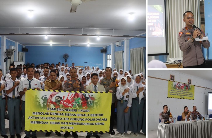 Kapolres Bangka Tengah Gelar Sosialisasi Tolak Geng Motor di SMAN 1 Koba