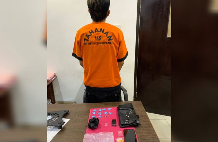 Pria Di Pangkalpinang Ditangkap Ditresnarkoba Polda Babel, Miliki Sabu 0.30 Gram Dan Ekstasi 51 Butir