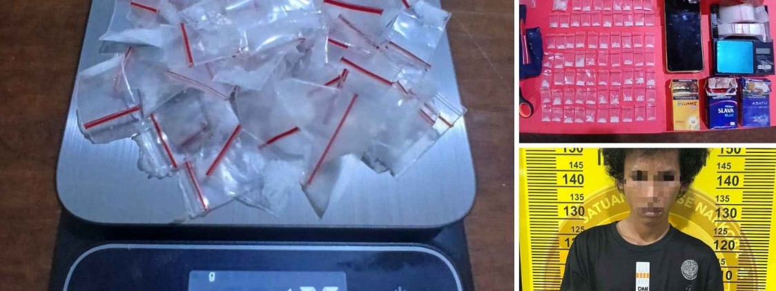 Polres Bangka Tengah Amankan 69 Paket Sabu Siap Edar di Desa Penyak