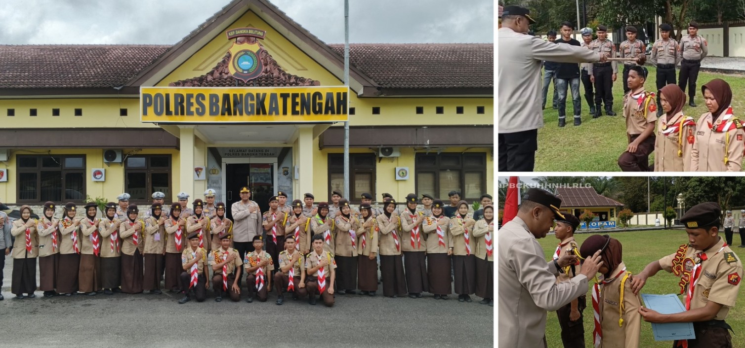 Polres Bangka Tengah Gelar Upacara Pelantikan Anggota Saka Bhayangkara Angkatan ke-10