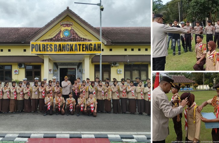 Polres Bangka Tengah Gelar Upacara Pelantikan Anggota Saka Bhayangkara Angkatan ke-10