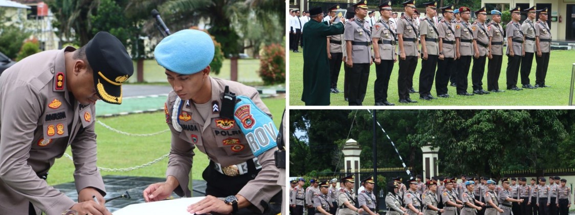 Kapolres Bangka Tengah Pimpin Upacara Serah Terima Jabatan Wakapolres dan Pejabat Utama Polres