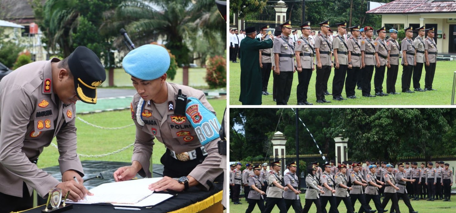 Kapolres Bangka Tengah Pimpin Upacara Serah Terima Jabatan Wakapolres dan Pejabat Utama Polres