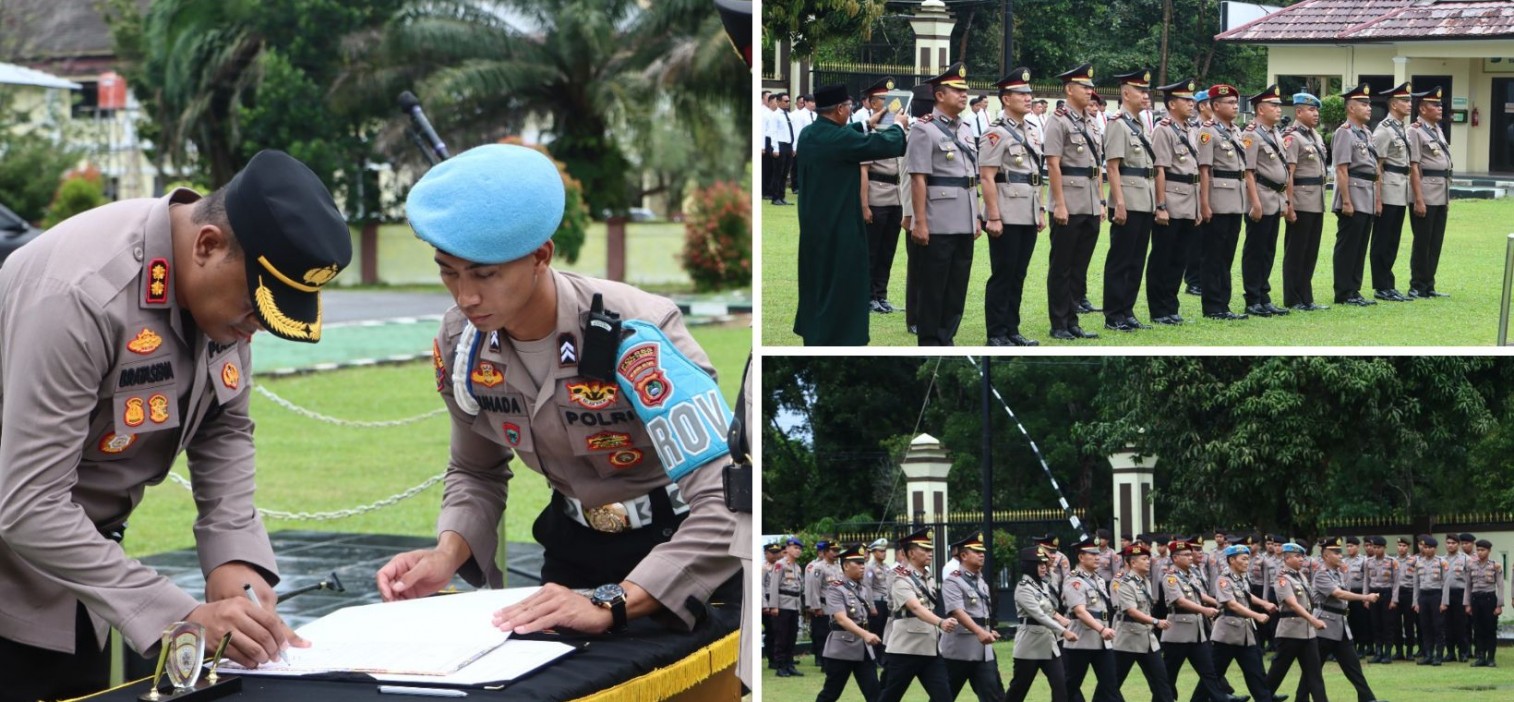 Kapolres Bangka Tengah Pimpin Upacara Serah Terima Jabatan Wakapolres dan Pejabat Utama Polres