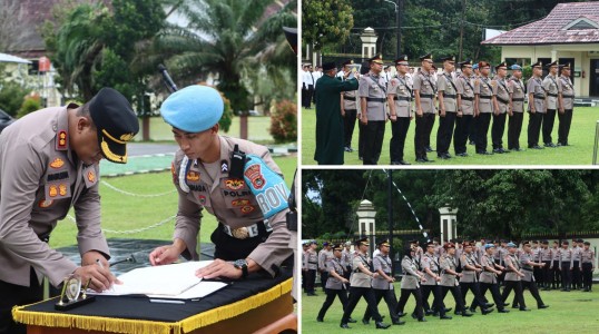 Kapolres Bangka Tengah Pimpin Upacara Serah Terima Jabatan Wakapolres dan Pejabat Utama Polres