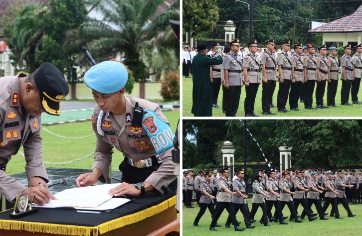 Kapolres Bangka Tengah Pimpin Upacara Serah Terima Jabatan Wakapolres dan Pejabat Utama Polres