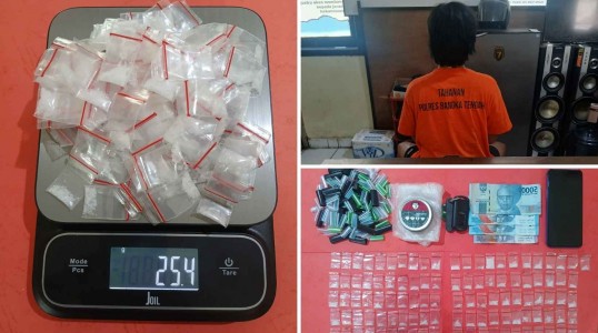 Polres Bangka Tengah Kembali Ungkap Kasus Narkotika, 25,4 gram Paket Sabu Diamankan