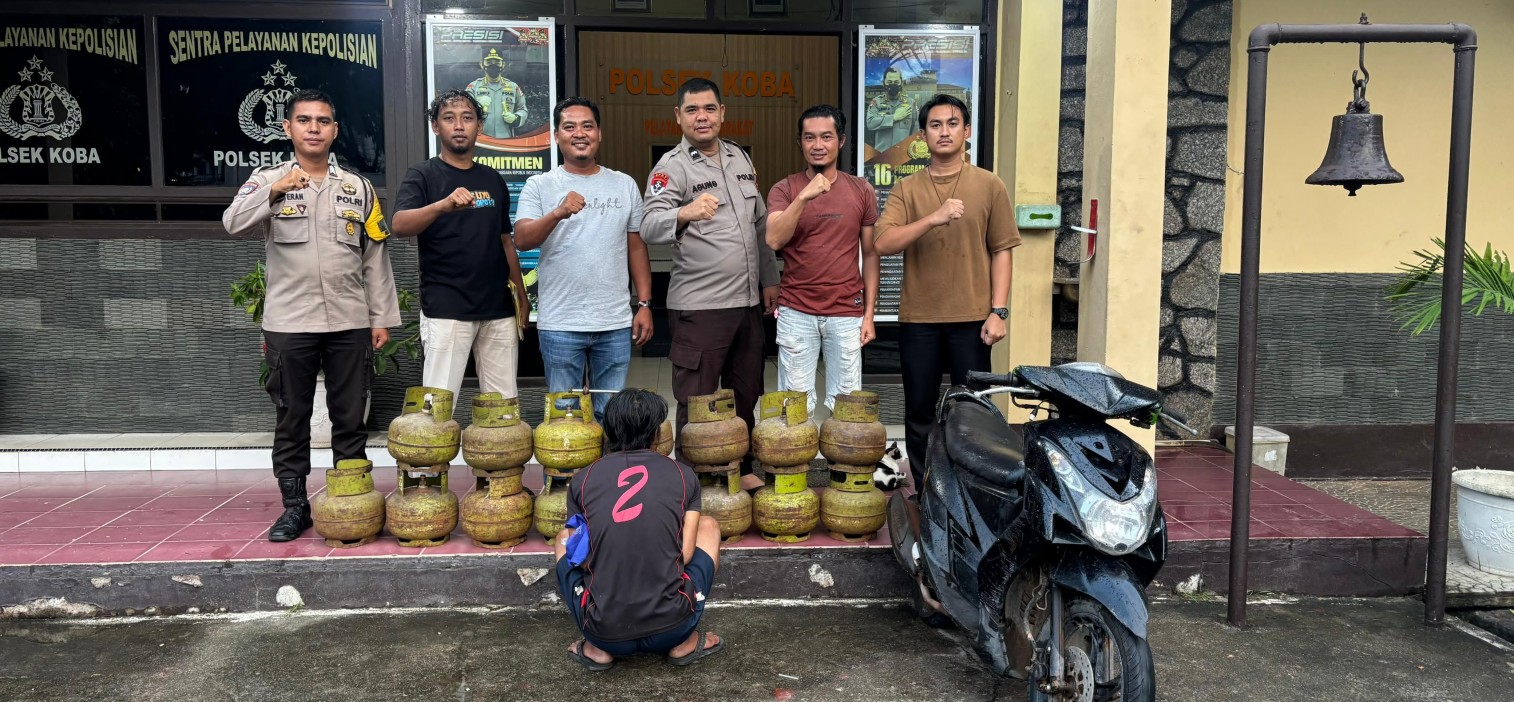 Polsek Koba Bekuk Pelaku Spesialis Pencurian Tabung Gas Elpiji