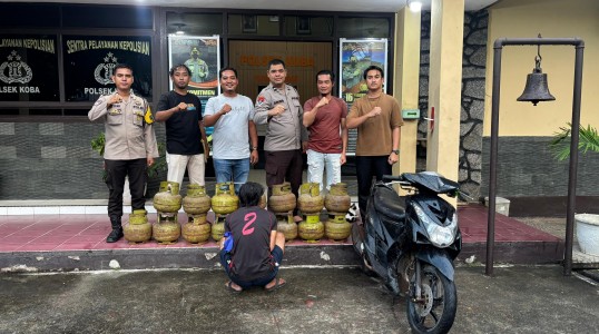 Polsek Koba Bekuk Pelaku Spesialis Pencurian Tabung Gas Elpiji