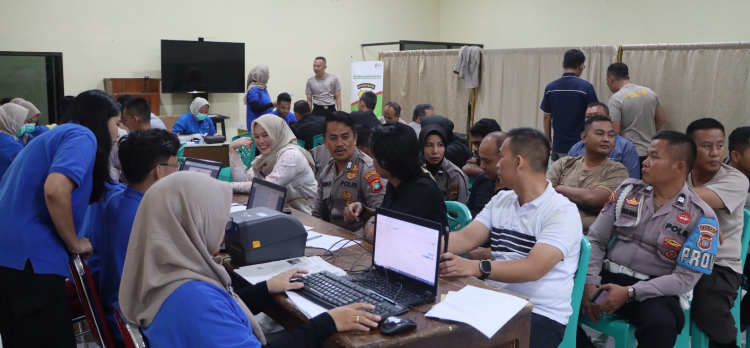 Polres Bangka Tengah Gelar Rikkesla Tahun 2025, Seluruh Personel Jalani Pemeriksaan Kesehatan Berkala