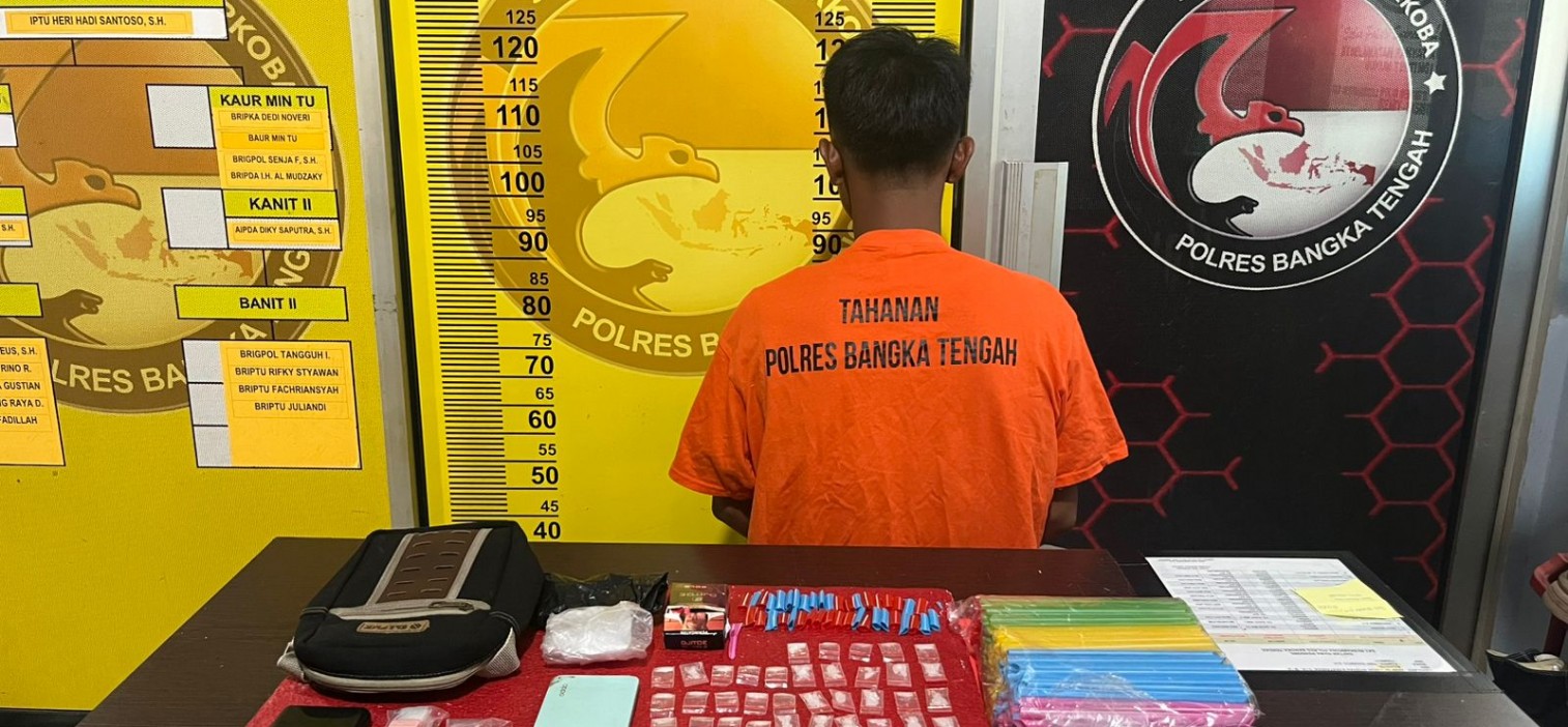 Satresnarkoba Polres Bangka Tengah Gulung Pengedar, Amankan 16,2 Gram Sabu Siap Edar di Lubuk Besar