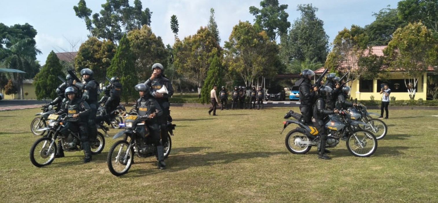 Jelang Pemilihan Presiden, Kasat Sabhara Bateng Latihkan Dalmas Kepada Anggota