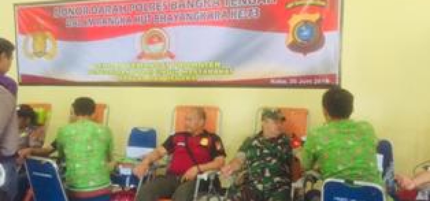 Polres Bangka Tengah Gelar Donor Darah Pada Rangkaian HUT Bhayangkara Ke 73
