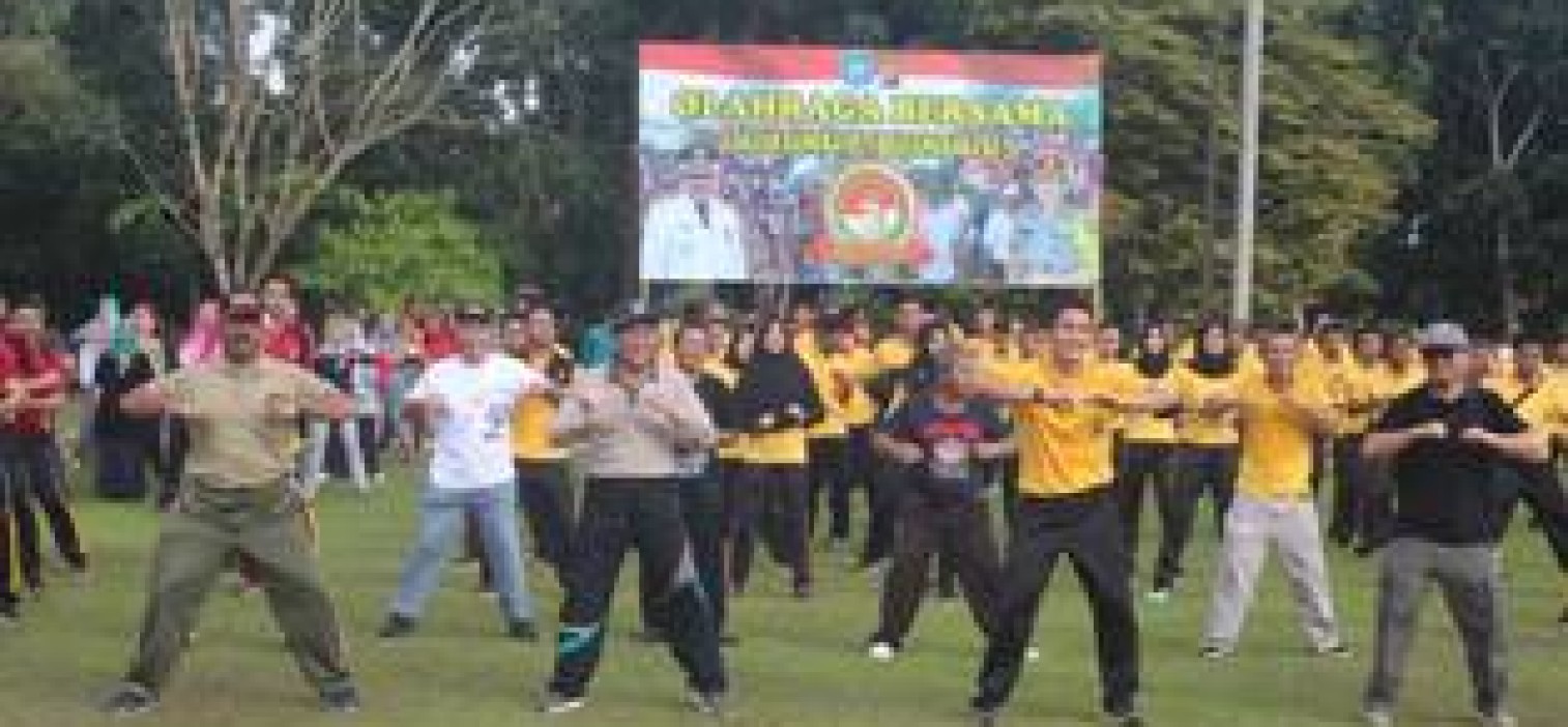 Olahraga Bersama TNI POLRI ASN dan Masyarakat Bangka tengah Meriah