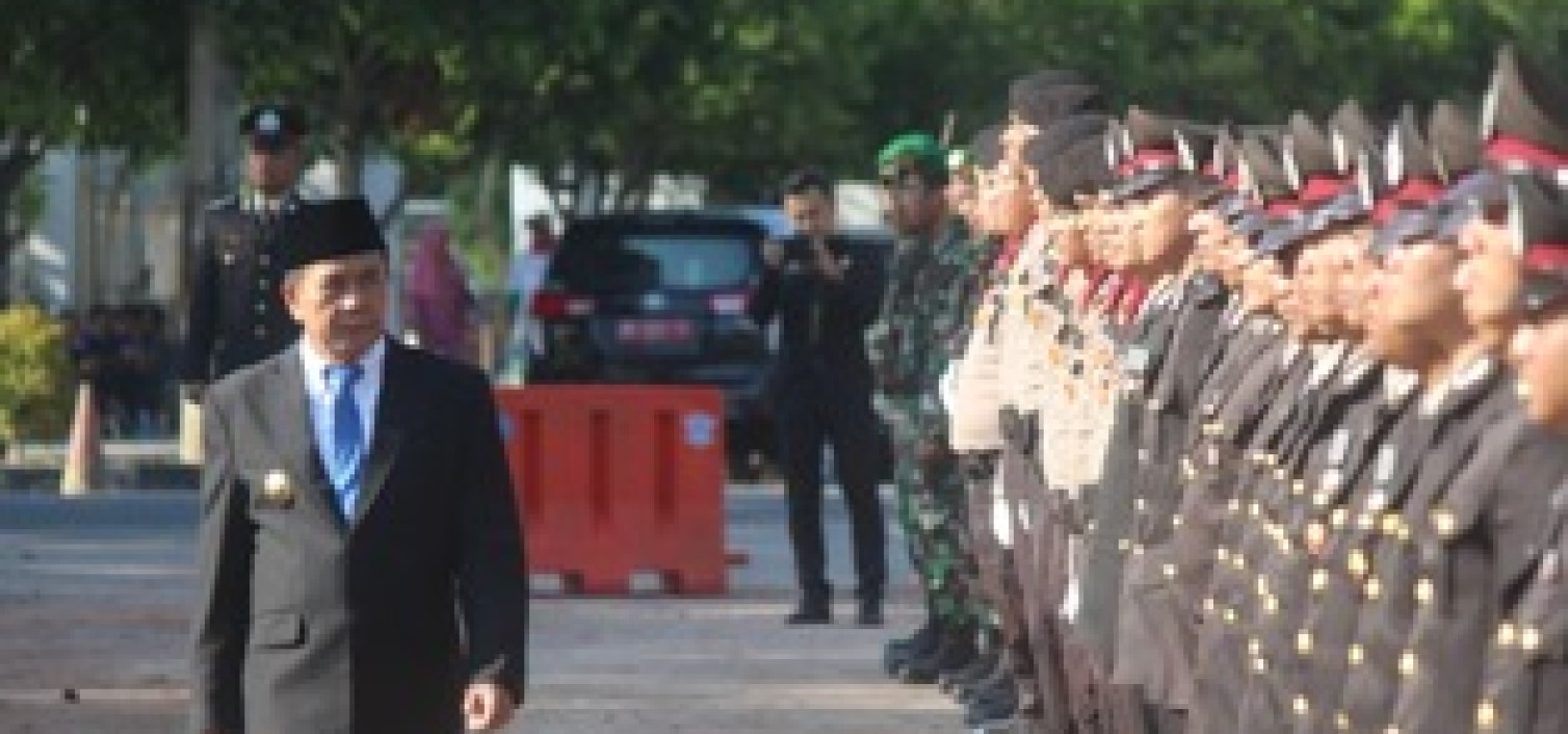 Upacara Hari Bhayangkara Ke 73 Polres Bangka tengah Gelar Pasukan di Pusat Masyarakat Koba