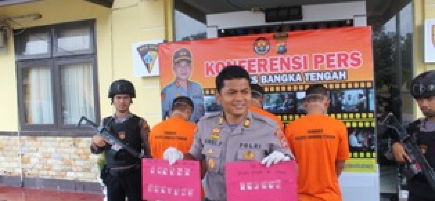 Polres Bangka tengah Tangkap Pengedar Sabu-sabu Di kalangan Pekerja Tambang