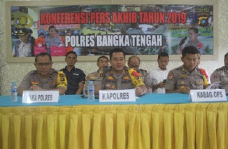 Polres Bangka tengah Gelar Konferensi Pers Akhir tahun 2019