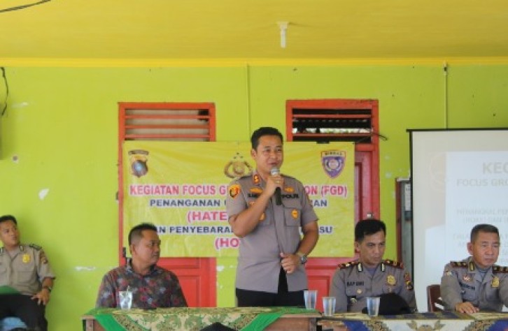 Kapolres Bateng Gelar FGD Cegah dan Tangkal Berita Hoax di Lubuk Besar