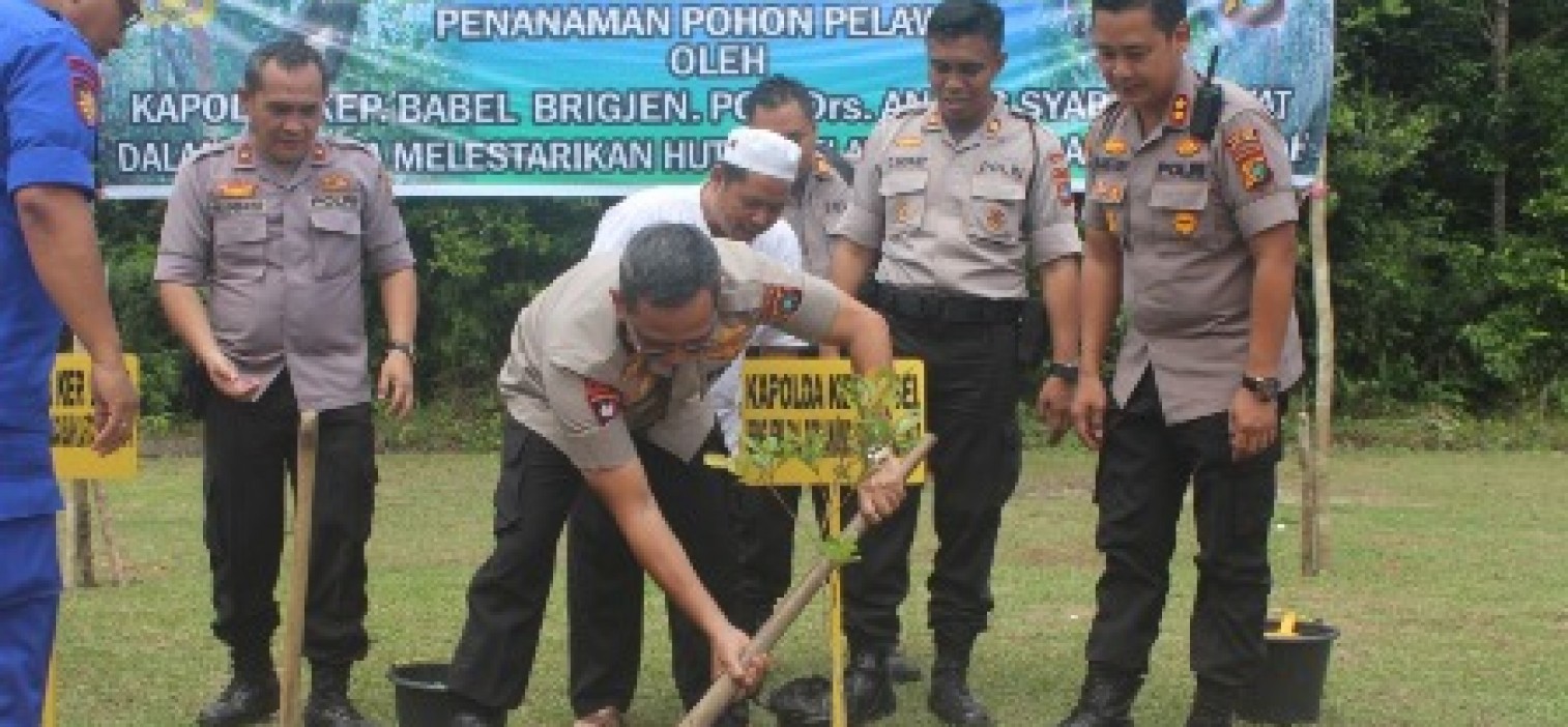 Polri Peduli Penghijauan, Kapolda Kep. Babel Tanam Pohon Pelawan
