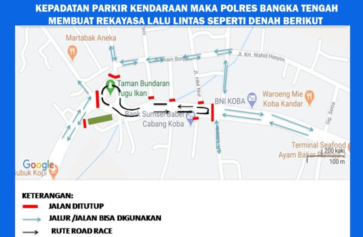 Berikut Rute Pengalihan Arus Lalu Lintas Selama Fun Road Race Di Bundaran ikan Koba