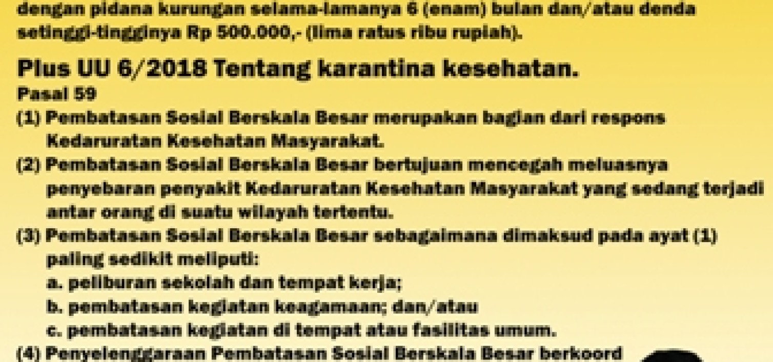 Polres Bangka tengah Sosialisasikan Ketentuan Pidana Pada Situasi Wabah Penyakit