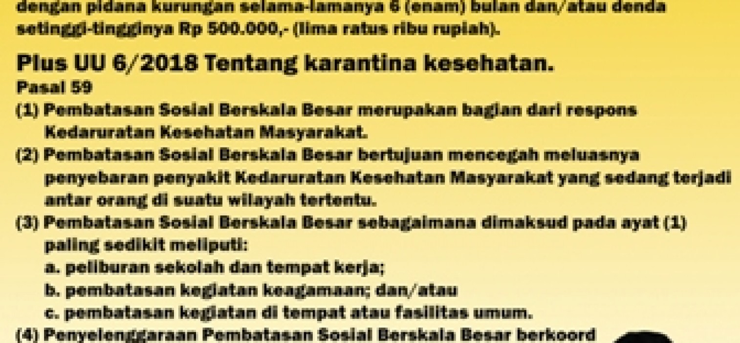 Polres Bangka tengah Sosialisasikan Ketentuan Pidana Pada Situasi Wabah Penyakit