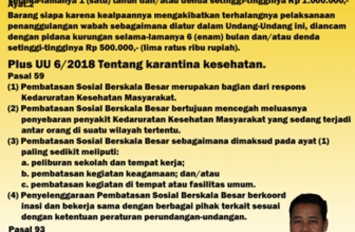Polres Bangka tengah Sosialisasikan Ketentuan Pidana Pada Situasi Wabah Penyakit