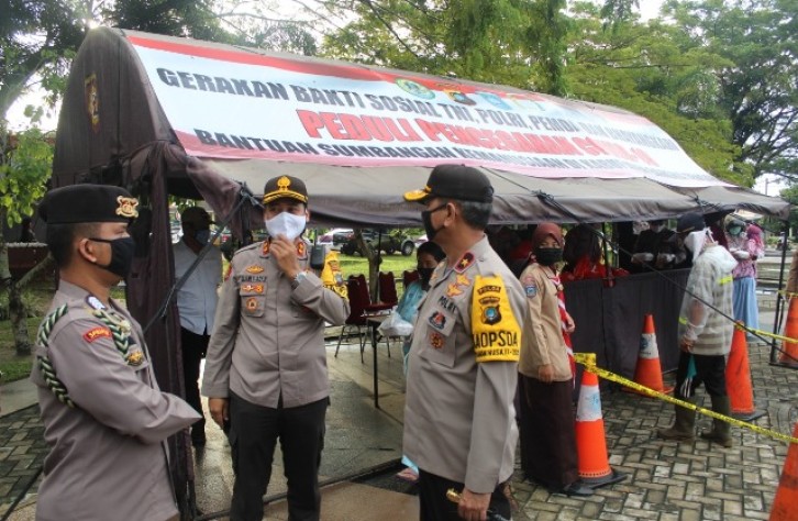 Kapolda Kep Babel Pantau Pelaksanaan Dapur Lapangan TNI POLRI Kabupaten Bangka tengah