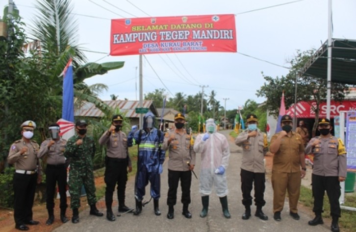 Kapolres bangka tengah lakukan pengecekan  kesiapan Kampung Tegep Mandiri di Desa Kurau Barat