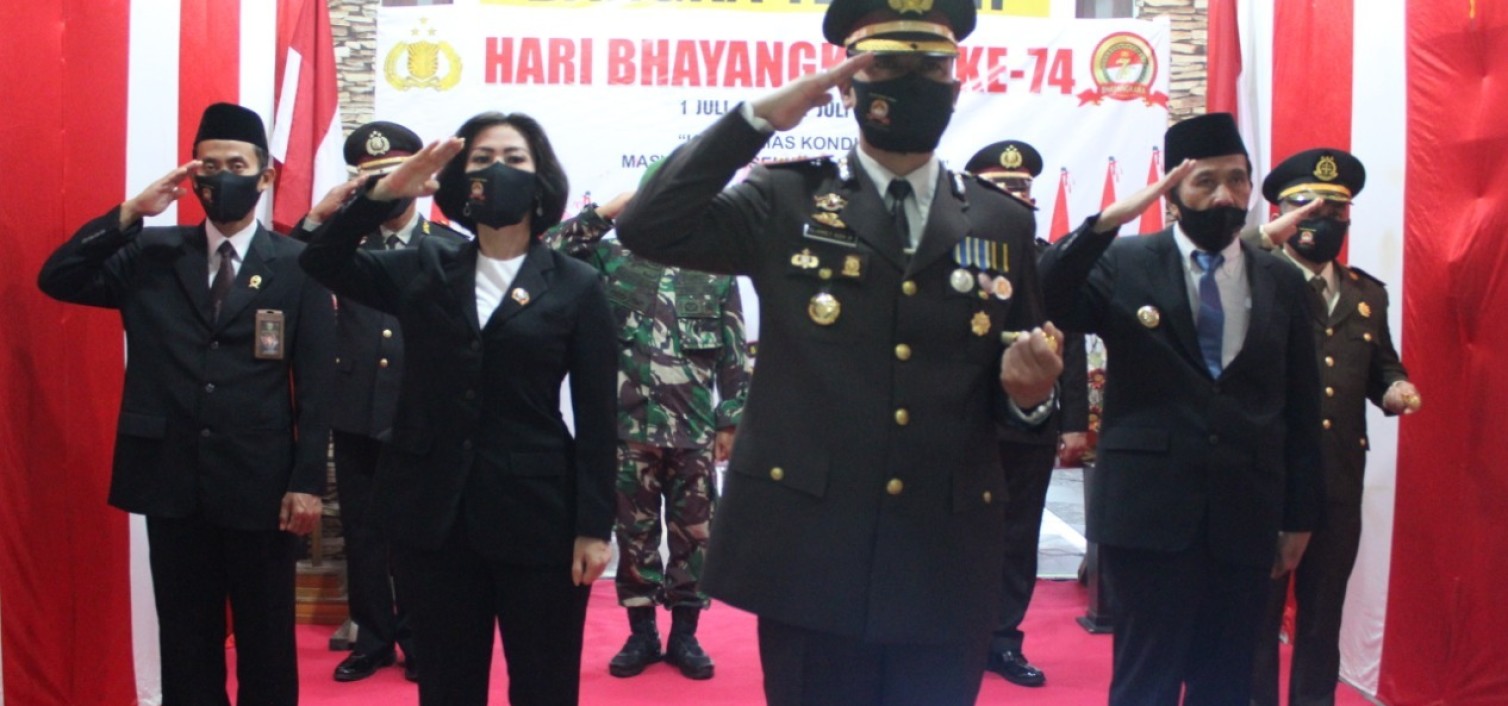 Polres bangka tengah gelar upacara secara video conference