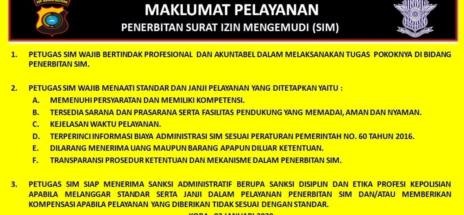 MAKLUMAT PELAYANAN SAT PAS POLRES BANGKA TENGAH