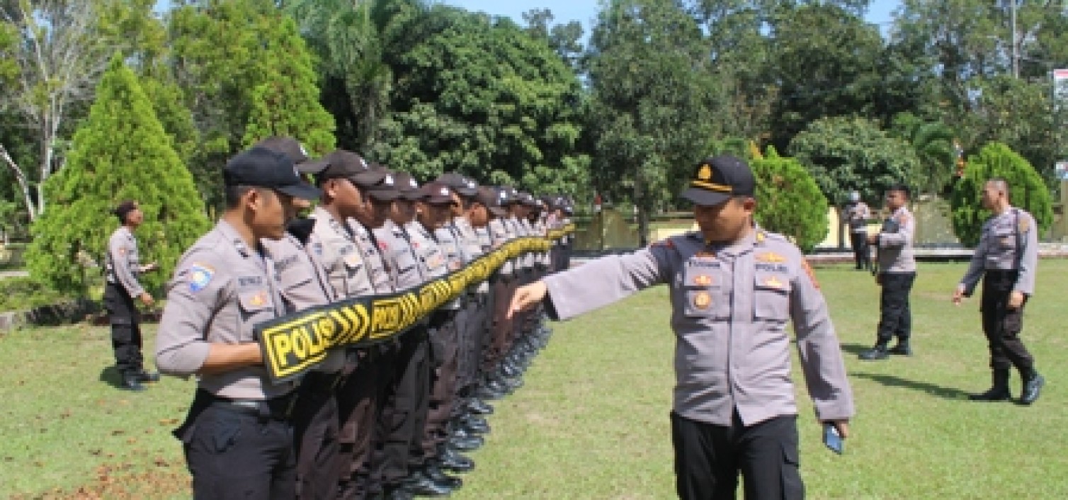 Hadapi Pilkada 2020, Polres Bangka Tengah dan polsek jajaran Gelar Latihan Kemampuan Dalmas.